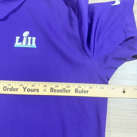 Nike Dri-fit Super Bowl LII Size XL Polo Shirt‎ NFL Purple Stretch - Picture 5 of 6